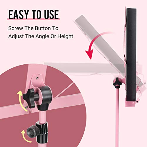 image for CAHAYA Portable Sheet Music Stand: Dual Use Desktop Book Holder Foldin