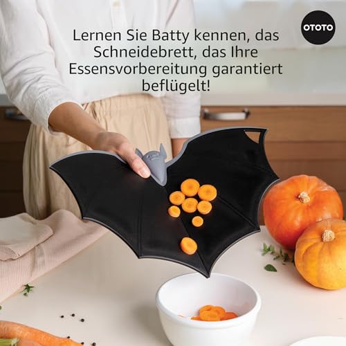 OTOTO Batty – Faltbares Schneidebrett (Fledermaus) – Rutschfestes Kunststoff-Schneidbrett mit Schüttfunktion… – Ansicht 3
