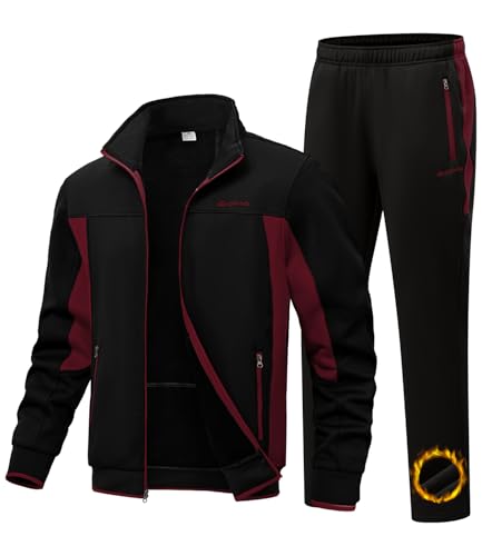 BGOWATU Men's Fleece Lined Tracksuits Set