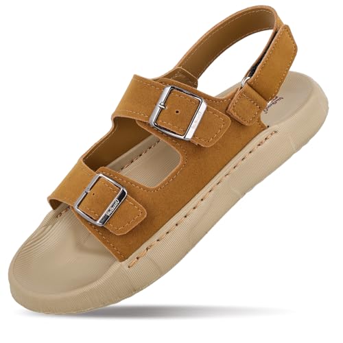 Image of WALKAROO Men's Adjustable Straps with Hook and loop Comfort Sandals - WE8822