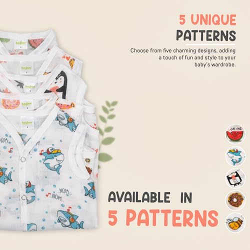 Image of BAYBEE 100% Organic Cotton Muslin Knot Jablas for Baby | Summer Wear Sleeveless Vest Jabala |