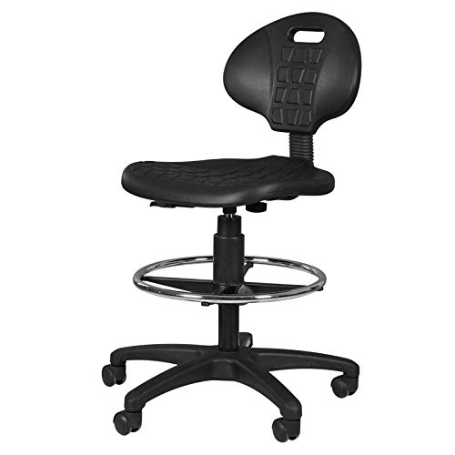 OFIK Silla Cajero Industrial Poliuretano Negro con Aro...