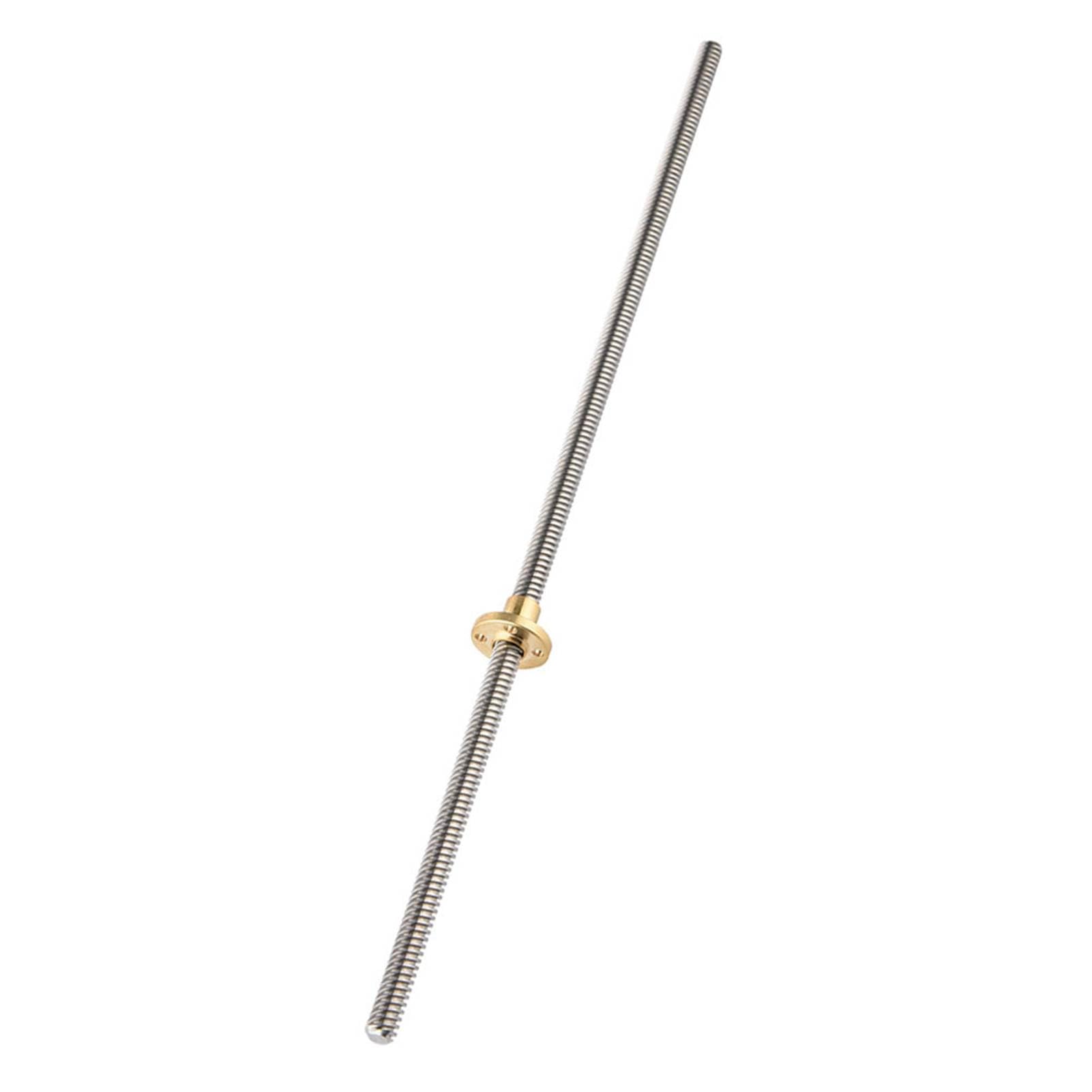 T8 8mm Trapézoïdal en Acier Inoxydable Tige Filetée Vis Mère écrou en Laiton Imprimante 3D (400mm)