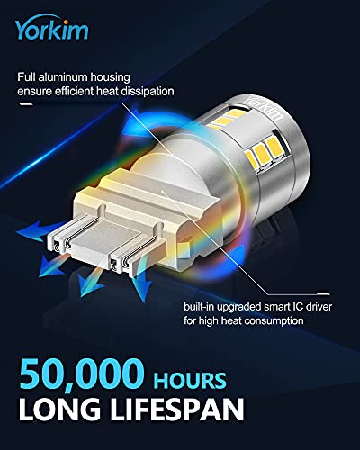 Yorkim 3157 Led Bulb White, 6500K High Brightness 3156 Led Bulb With Projector 3057 3056 3457 4157 Bulb Led Replacement Lamp For Turn Signal Reverse Brake Tail Lights Or Drl, Pack Of 2 #TOP4