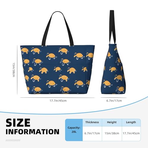 Large Beach Bags for Women Sandproof - Cute Sea Turtle Print Summer Travel Work Tote Bags with Zipper2
