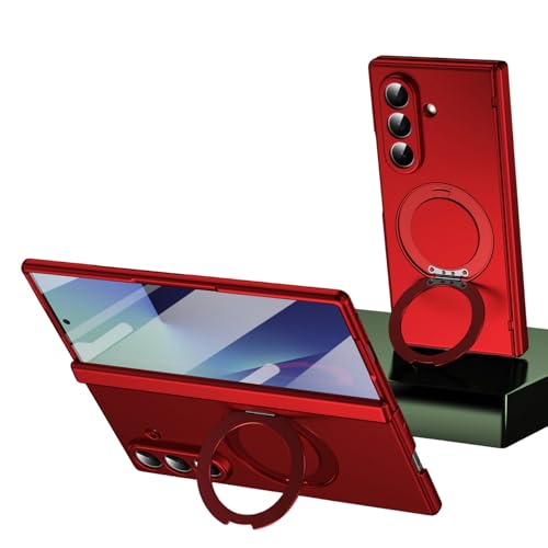 For Galaxy Z Fold 6 �p �P�[�X �����O�z���_�[ MagSafe�Ή� ��]���}�O�l�b�g�X�^���h �c�����Ή� �ϏՌ� ���^ �q���W�ی� �K���X�t�B�����t�� �T���X�� �M�����N�V�[ Z Fold 6 �J�o�[ �N���A �܏�ݎ��X�^���h ���C����