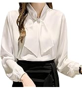 専用 FENNEL Mサイズ リボン ボウタイ ホワイトシフォンシャツ Amazon