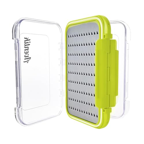 Aventik waterproof Fly Box Floating Trout Double Sided Fly Box Jig Hook Tackle Storage (Green M)