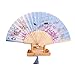 składany wentylator dekoracje Niebieski wentylator składany Handheld Fani Fani Fan Fans Hand Held Wentylator Jedwabne Wentylatory Bambusowe Z Tassel Do Dekoracji Ściennych Prezenty Dane ręczny składan