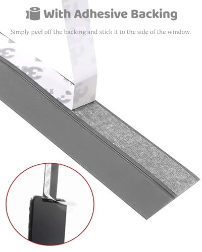 5m Blackout Side Channels, Samoprzylepne paski blokujące światło z PVC do żeletek, luki uszczelnienia i zmniejszenie przeciągów, łatwa instalacja Peel Stick dla sypialni i ścieżek wspomagających sen