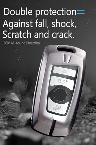 Coque de clé BMW anti-choc en métal et cuir ontto F30 F10