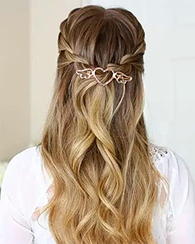 Zeshimb Love Hair Clip Barrette Angel Wings Hair Clip Gold Heart Hair Pin Metal Hair Clamp Holder Clips Decorative Hair Accessories For Women And Girls #TOP1