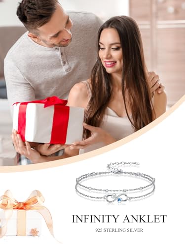Image of 925 Sterling Silver Layered Ankle Bracelets for Women Jewelry Gifts | 925 Sterling Silver Layered Sea Turtles /Elephant /Wave Anklet Animal Bracelet Summer Ocean Beach Jewelry Gifts for Women