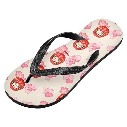Burbuja Cute Daruma Dolls Flip Flops for Women Men, Soft Thong Sandals Rubber Slippers for Pool Beach Essentials2