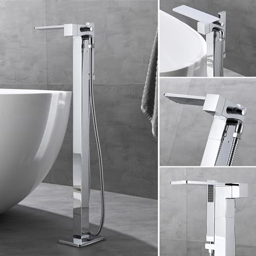 Baignoire à levier simple avec douche cascade chromée pour un contrôle de débit optimal