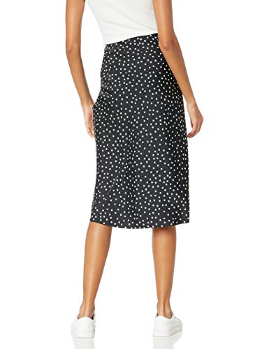 The Drop Women's Maya Silky Slip Skirt, Black/White Polka Dot Print, S #TOP1