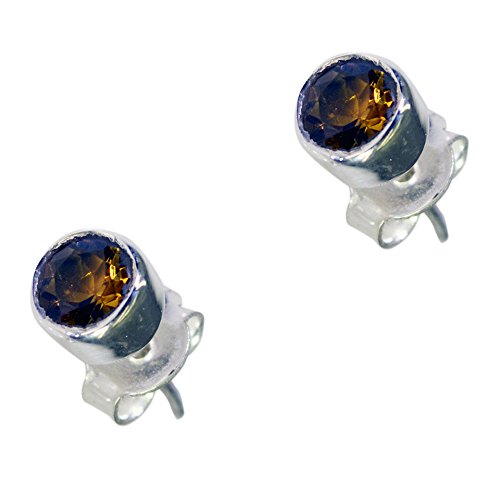 Boucles d'oreilles en citrine naturelle et argent 925 pour femme