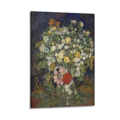 Poster Van Gogh bouquet de fleurs vase tableau toile décoration murale 50x75