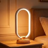 LONRISWAY Modern Desk lamp LED Wood Table Lamp, Bedroom Bedside Night Light, Dimmable Led Lighting, Creative Home Decor, Unique House warmging Gift