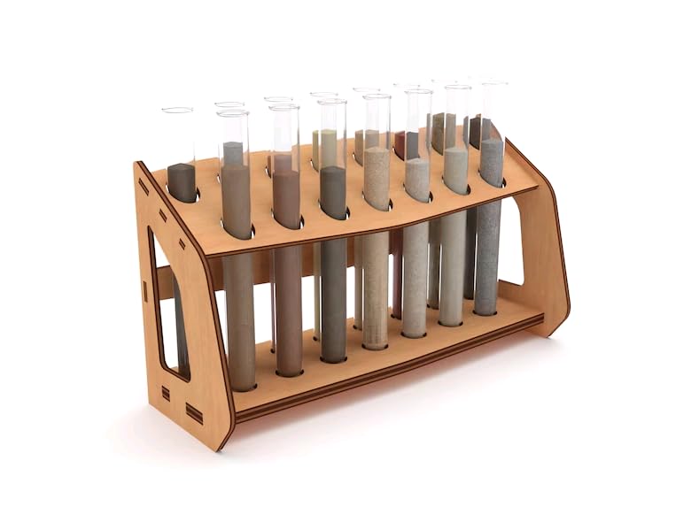 LASERMEECRAFT Wooden Test Tube Holder - Specific Use for Home and Kitchen, Science Lab, Designed for 15 Pipes with Diameter 13mm, Brown-image-28
