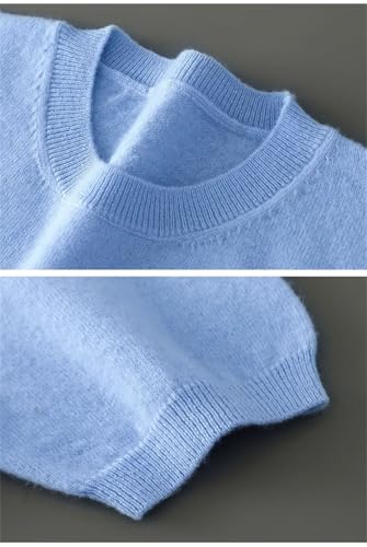 Men's Pullover Sweaters Round Neck Knitwear Short Sleeve Solid Color Casual Sweater4