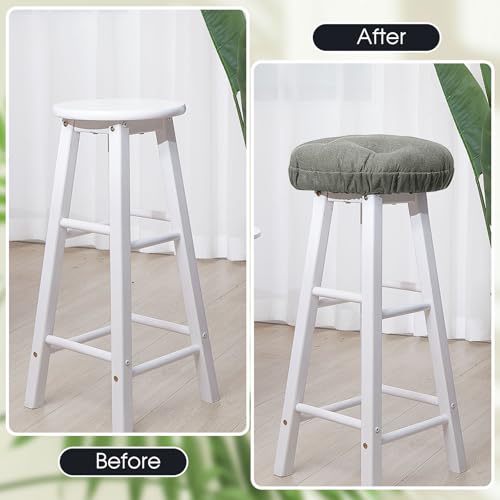 Image of 4 Pieces Bar Stool Cover Non Slip Padded Cushion, 14.2 Inch, Dark Gray