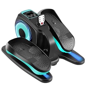 Under Desk Elliptical Machine, Electric Leg Exerciser for Seniors, Compact Seated Pedal Exerciser, Portable Elliptical Trainer with Remote and Non-Slip Pedals for Teens Adults