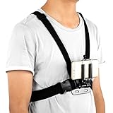 Brustgurt Halterung Brusthalterung Chest Mount Strap Harness für Mobiltelefon, Universelle Verstellbarer Brustgurt mit Clip, Action Kamera Zubehör Kit