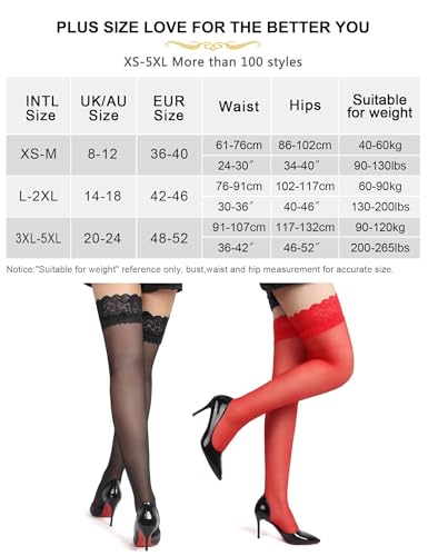 Bas nylon et porte-jarretelle sexy grande taille dentelle noire