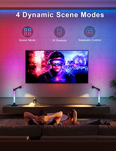 Hcyhnb Led Desk Lamp, 600Lm 10W Eye-Caring Swing Arm Desk Light 360° Rotatable, Dimmable Table Lamp For Home Office, Rgb Color Changing Lamp With Music Sync For Gaming/Relaxing/Night Light #TOP1