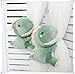 1 Pair Cartoon Tenda Fibbia Tieback Peluche Tenda Animale Fibbia Gancio per Bambini Bambino Nursery Room Window Decorations-Un Paio di Dinosauri Verdi dai Grandi Denti