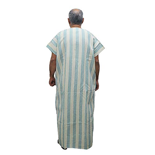 Chilaba de algodón egipcio kaftán árabe masculino túnica cómoda 2
