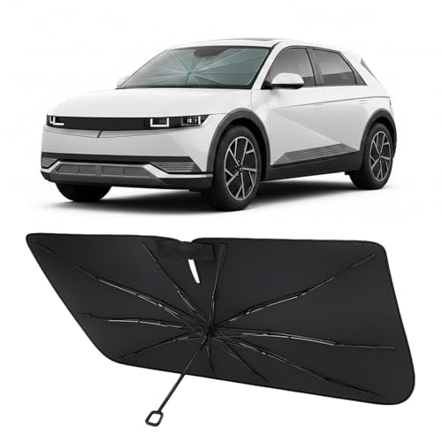 Image of Proadsy Custom Fit 2022-2026 Hyundai Ioniq 5 Windshield Sun Shade Umbrella | Advanced Ice Crystal Material, -54F Cooler, Zero-Gap Sunblock, Instant Setup & Foldable Design for Summer Parking, Daily Use