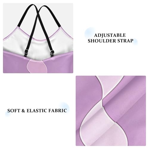 Bolaz Girls Swimsuits One-Piece Bathing Suits Multicolor Kids Sport Summer Beach Swimwear for 3-10 Years Old-Purple and Light Purple Wavy Columns Pattern3