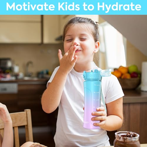 Oldley Kids Water Bottle For School With Straw Chug Lid thumb #5