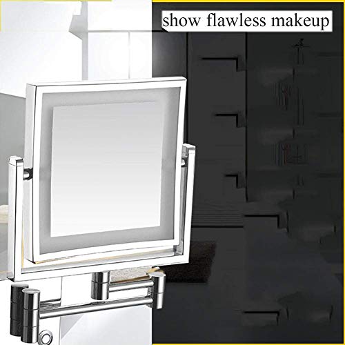 Miroir extensible haut de gamme JCAKES rectangulaire 8 pouces finition Silver - 4