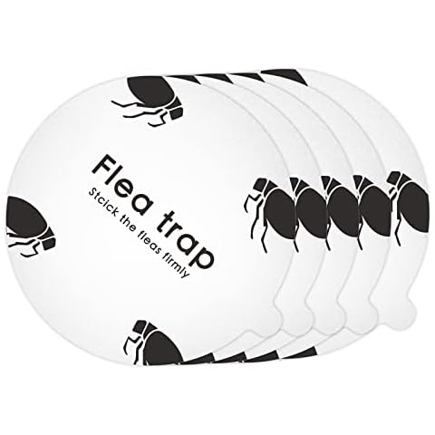 Junbyuhu 5Pcs Disposable Flea Trap Refill, Dome Flea Killer Sticky Discs Replacements Pest Control Glue Sticker Pads Discs for Pet House Carpet Living Room Bedroom Hallway Home Office Garden Cover