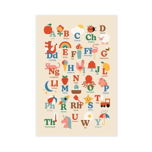 Alphabet gallois sur toile pour la décoration de la chambre de votre enfant 61x91 cm