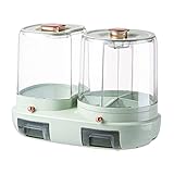 GOOBIX Food Grain Storage Containe,360° Rotating Grain Storage 5 Grid Rotating Food Dispenser Rice Container Storage Kitchen Storage Container for All Beans, Barley, Millet,green