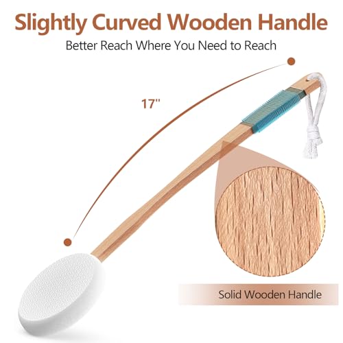 Svarvns Lotion Applicator for Back and Feet with 2 Replaceable Pads, 17" Back Lotion Applicator for Women, Elderly Apply to Lotion, Suncreen, Cream Medicine, White - Image 2