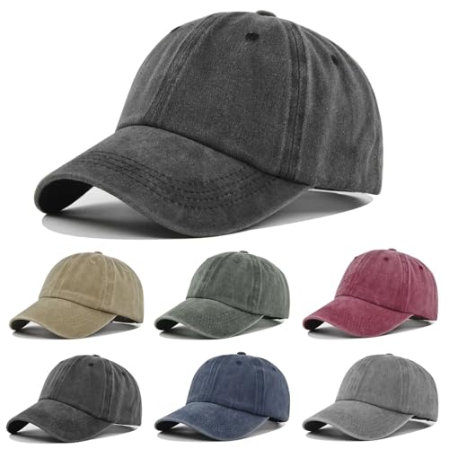 6Pack Unisex Vintage Washed Cotton Baseball Cap Soft Unconstructed Plain