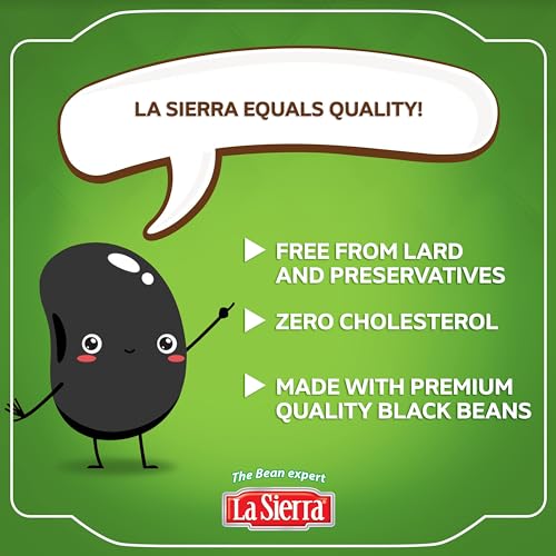 Image of La Sierra Refried Black Beans, Ready-to-Eat Vegetarian Refried Beans, 15.2 oz Pouch (Pack of 8)
