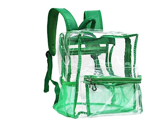 Keke Int'l Clear Backpack Heavy Duty PVC Clear Backpack, 40lbs(Green)