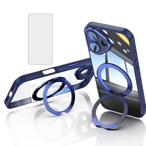 Coque iPhone 16 Plus fine hybride avec béquille métallique et verre de protection