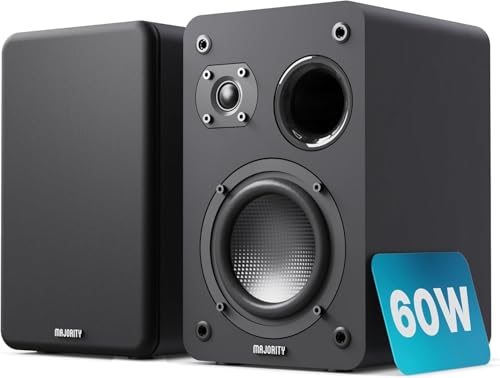 MAJORITY D70X Lautsprecher Boxen | 2 x 30W Regallautsprecher Passiv | HiFi Lautsprecher Doppeltreibern Lautsprechermembranen aus Kohlefaser | DJ Boxen 6Ω Impedanz & 40HZ-20KHZ Frequenzgang (Schwarz) MAJORITY D70X Lautsprecher Boxen | 2 x 30W Regallautsprecher Passiv | HiFi Lautsprecher Doppeltreibern Lautsprechermembranen aus Kohlefaser | DJ Boxen 6Ω Impedanz & 40HZ-20KHZ Frequenzgang (Schwarz)