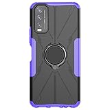 SEAHAI Funda para Vivo Y20s / Vivo Y20 / Vivo Y11s Estuche, Carcasa de Antigolpes [Rugged Armour] con 360° Anillo Soporte + TPU Bumper Rubber Caso para Vivo Y20s / Vivo Y20 / Vivo Y11s - Púrpura