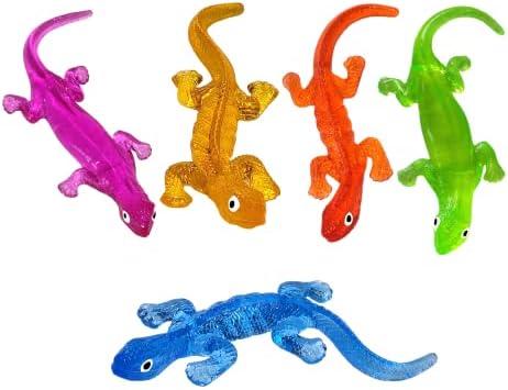 5Pack Super Stretch Sticky Lizard Mochi Squishy Toys,Soft Stress Relief Fidget Toys, Goodie Bag Stuffers,Classroom Prizes,Birthday Gifts,Party Favors