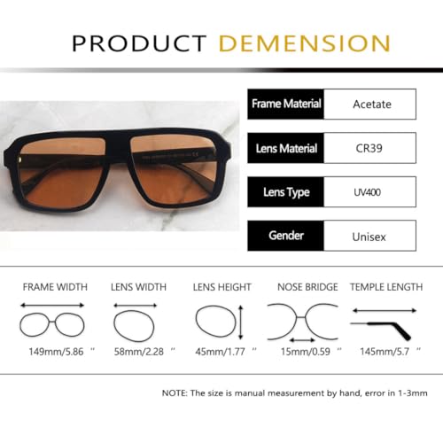 Lunettes de soleil en acétate verres UV400 tendance mode mixte