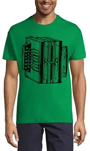 T-Shirt Accordéon Homme Coton Premium Vert Kelly aux finitions soignées