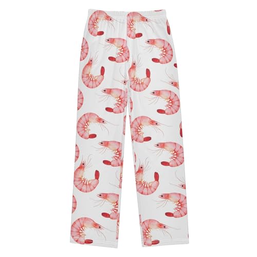 ALAZA Funny Shrimp White Lobster Pajama Pants Long Sleep Pant Pajama Bottoms Elastic Waist with Pockets